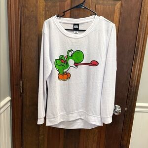 Nintendo White Sweatshirt with Green and Red Character